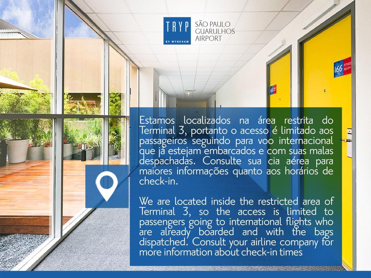 Tryp By Wyndham Sao Paulo Airport - Hotel De Transito Terminal 3 -Lado Ar - Area Restrita A Passageiros Ja Embarcados - Piso 1 Guarulhos Exterior foto